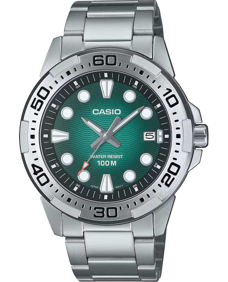 Часы Casio Collection MTD-140D-3A — мужские, зеленый