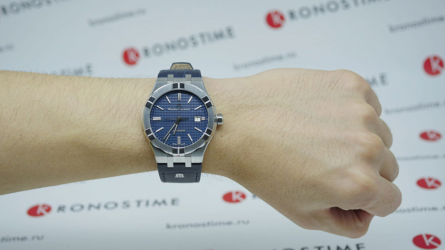 Часы Maurice Lacroix Aikon Automatic AI6008-SS001-430-1 — мужские, синий