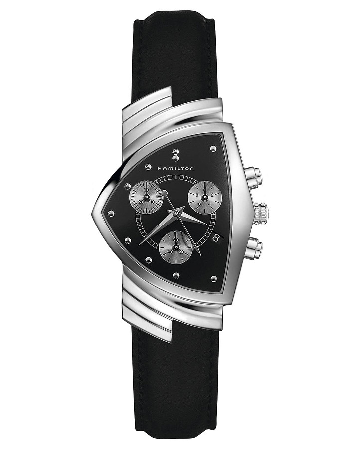 Часы Hamilton Ventura Chrono Quartz H24412732 — мужские, черный