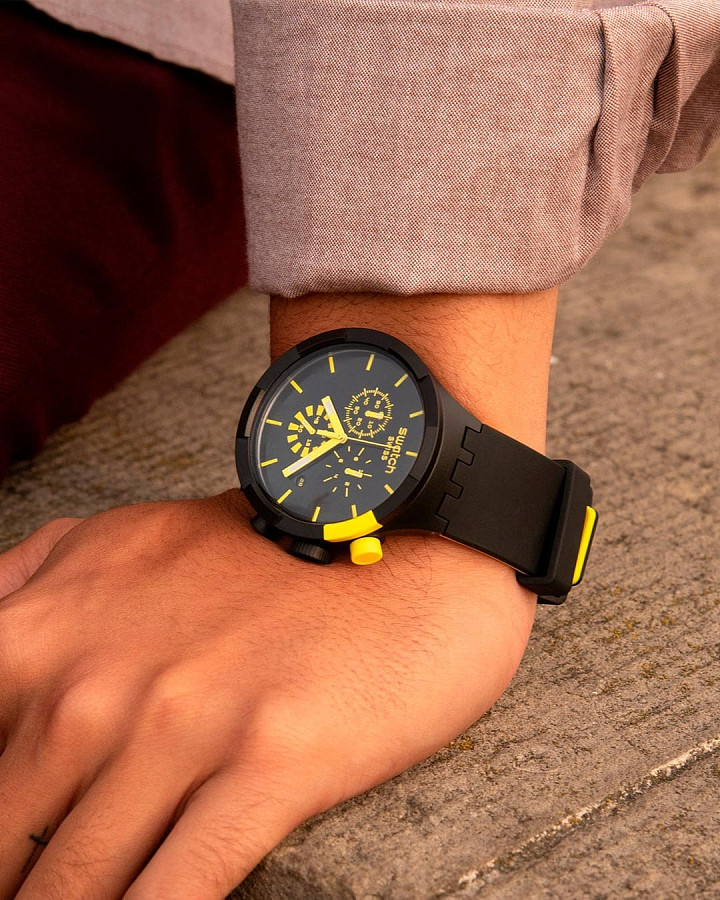 Часы Swatch Big Bold Chrono SB02B403 — Швейцария, кварцевые