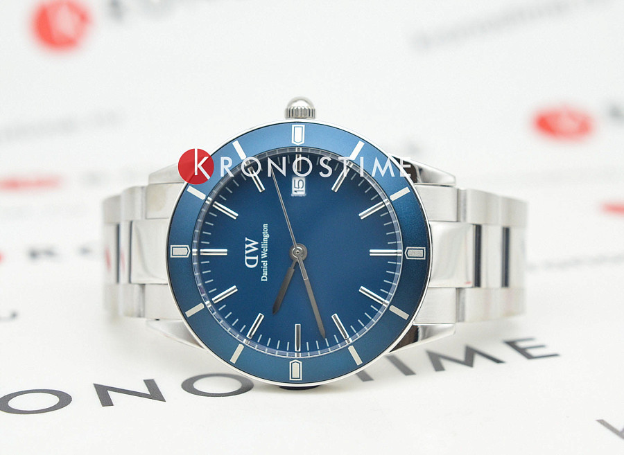 Часы Daniel Wellington Iconic Paradigma Link Blue Enamel Silver DW00100820 — кварцевые, сталь металл