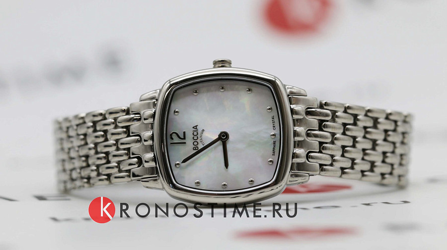 Часы Boccia Titanium 3353-01 — кварцевые, титан металл