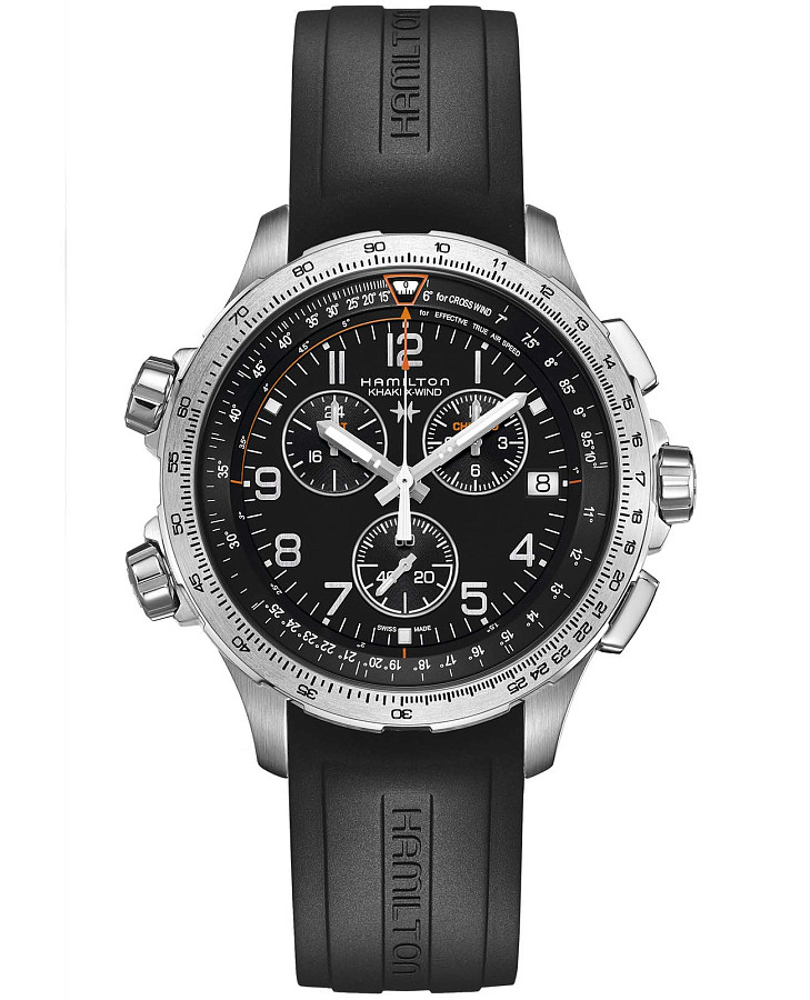 Часы Hamilton Khaki Aviation X-Wind GMT H77912335 — мужские, черный