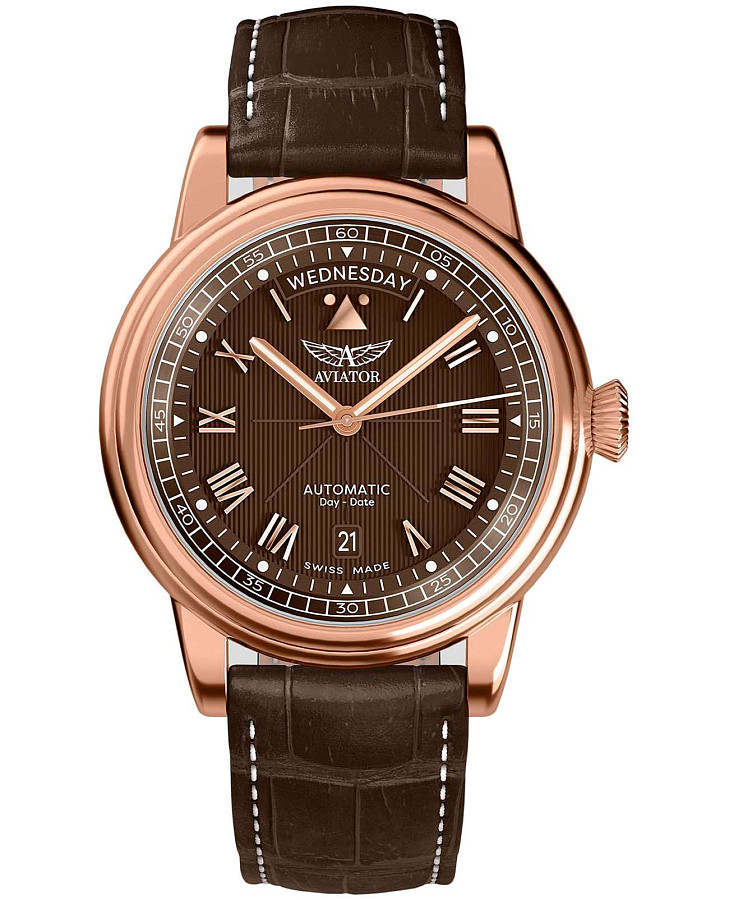 Часы Aviator Douglas Day-Date V.3.35.2.280.4 — мужские, коричневый