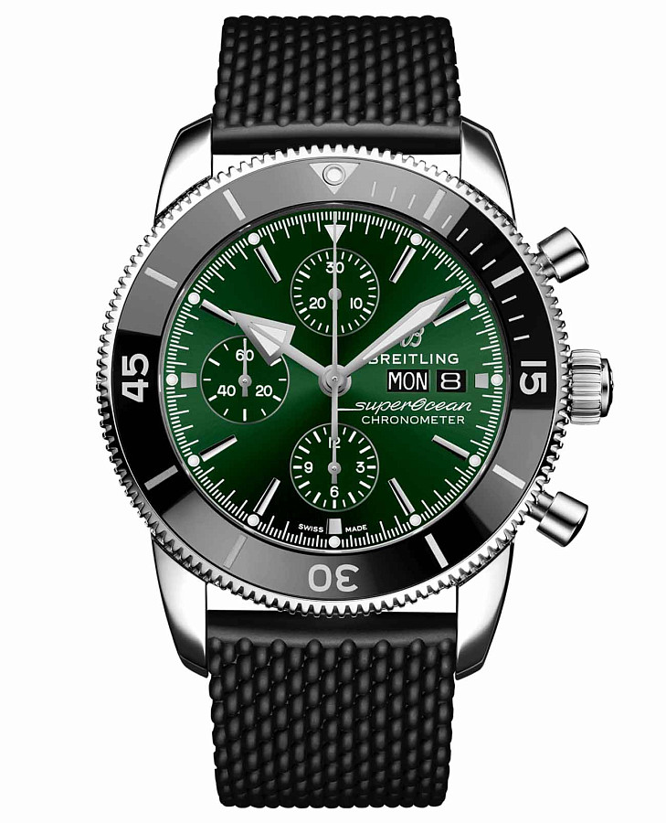 Часы Breitling Superocean Heritage Chronograph 44 A13313121L1S1 — мужские, зеленый