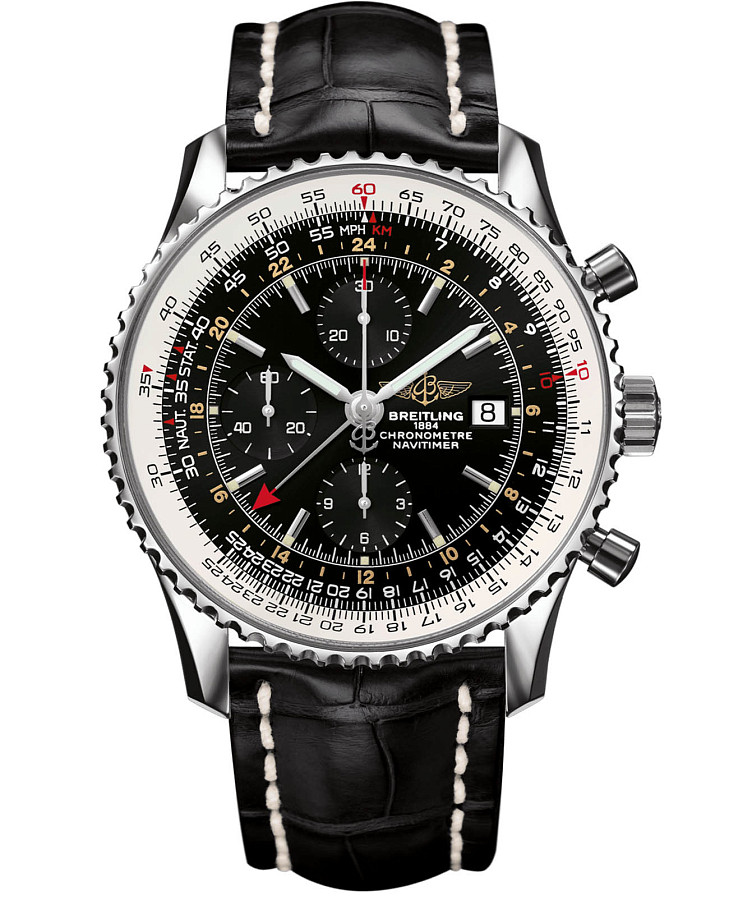 Часы Breitling Navitimer Chronograph GMT 46 A24322121B1P1 — мужские, черный
