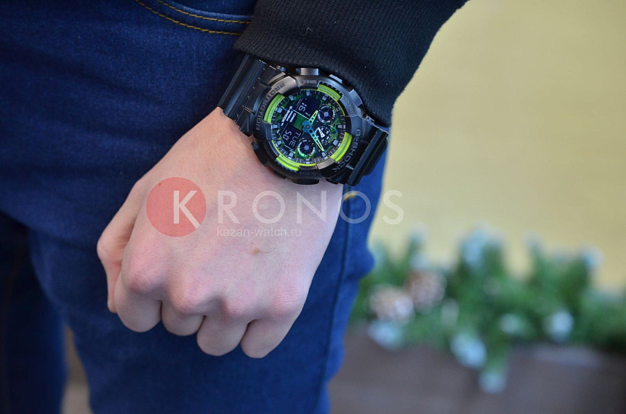 Часы Casio G-Shock GA-100LY-1A — пластик, мужские