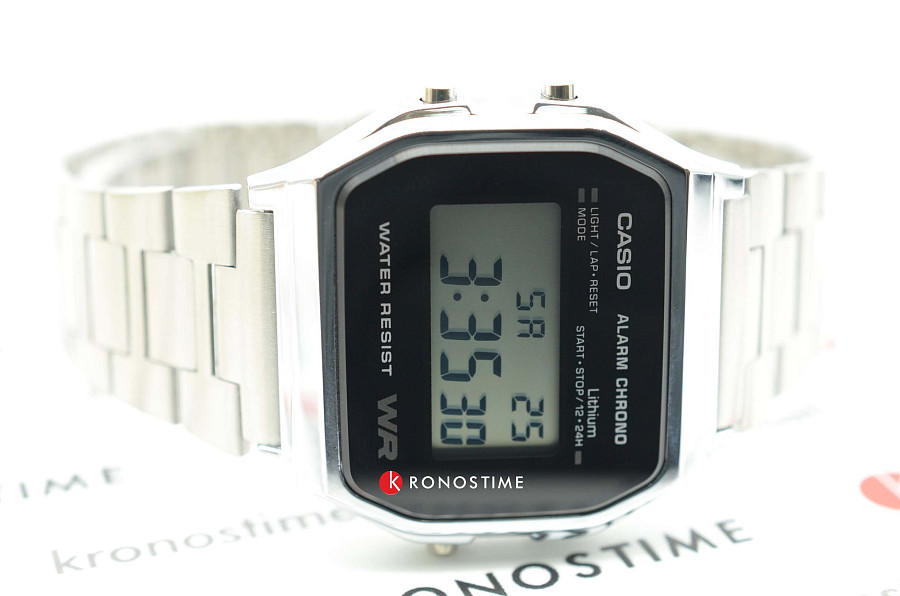 Часы Casio A-158WEA-1 — нержавеющая сталь, мужские