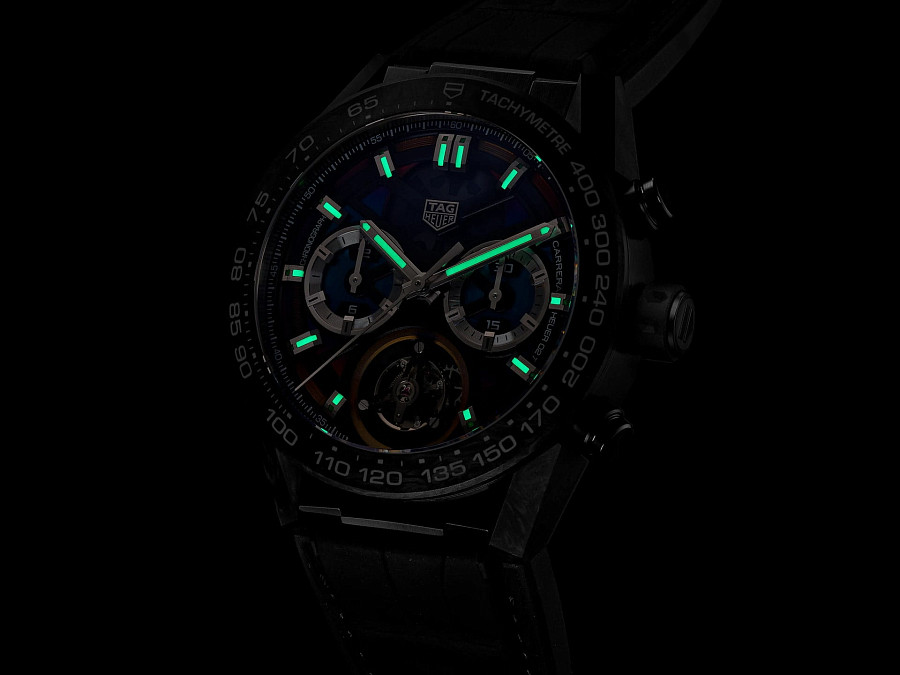Часы Tag Heuer Carrera Polychrome CAR5A8AF.FC6415 — кожаный, мужские