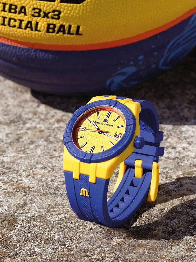 Часы Maurice Lacroix Aikon Tide Special Edition FIBA 3x3 AI2008-68YZ8-800-0 — каучук, мужские