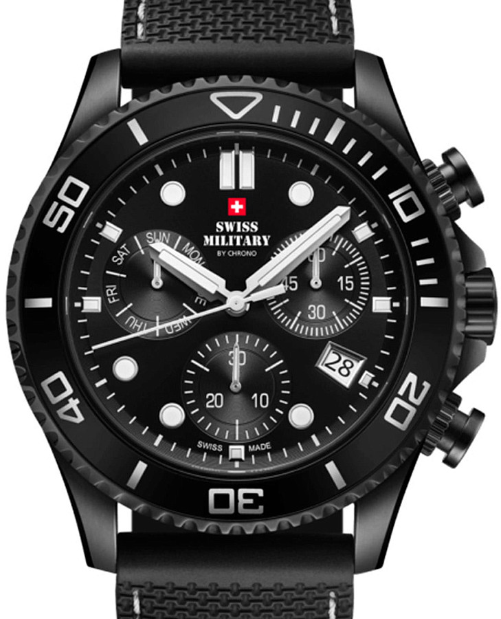 Часы Swiss Military by Chrono XL Chronograph SM34101.07 — кварцевые, сталь металл