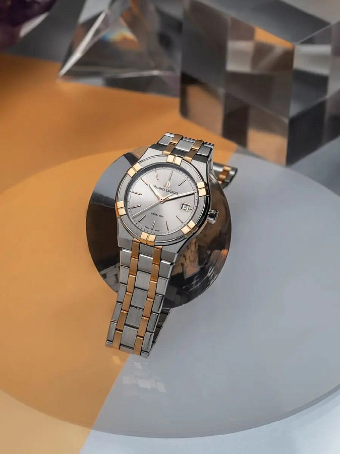 Часы Maurice Lacroix Aikon Quartz AI1108-PVP02-130-1 — сталь металл, Швейцария