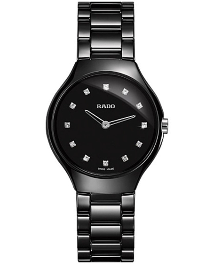 Часы Rado True Thinline Diamonds R27742732 — женские, черный