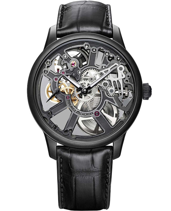 Часы Maurice Lacroix Masterpiece Skeleton MP7228-PVB01-005-1 — мужские, черный