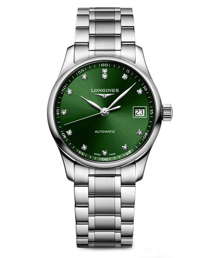 Часы Longines Master Collection L2.357.4.99.6 — женские, зеленый