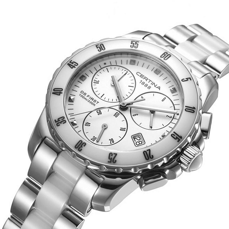 Часы Certina DS First Lady Ceramic C014.217.11.011.01 — каучук, женские