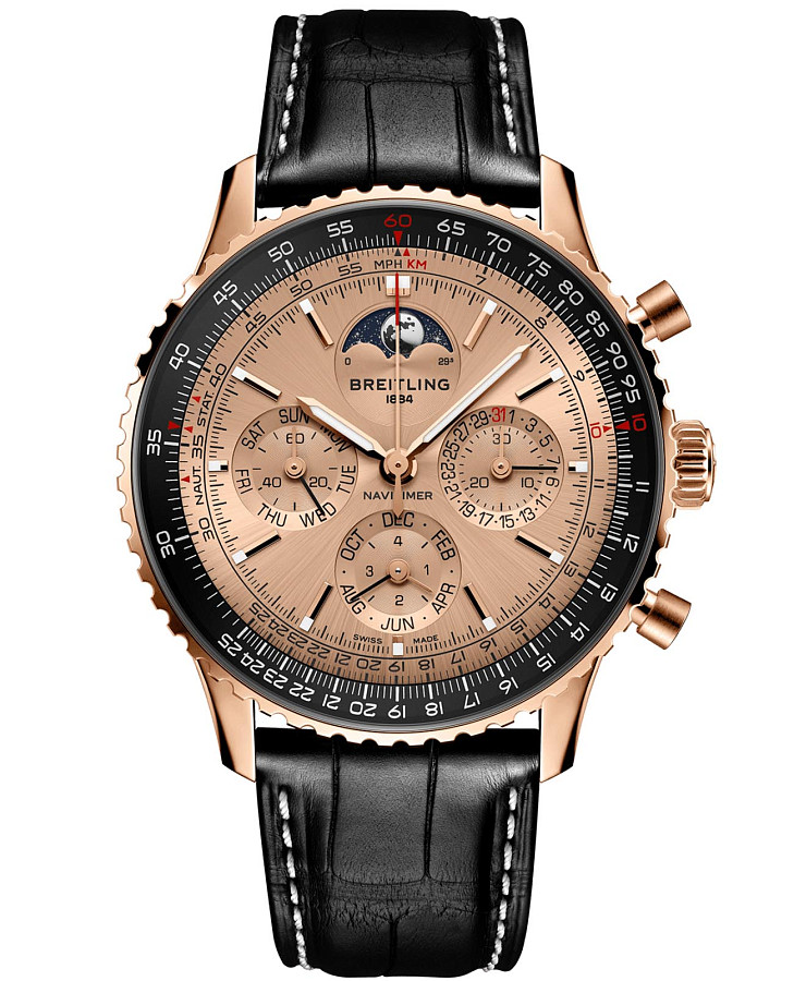 Часы Breitling Navitimer B19 Chronograph 43 Perpetual Calendar 140th Anniversary RB19101A1H1P1 — мужские, черный