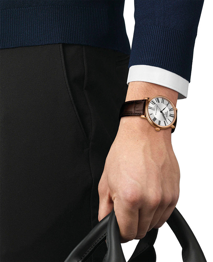 Часы Tissot Carson Premium Powermatic 80 T122.407.36.033.00 — механические, сталь металл