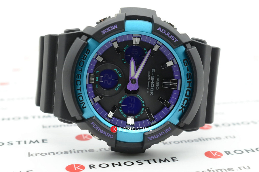 Часы Casio G-Shock GAW-100BL-1A — пластик, мужские