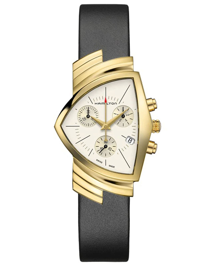 Часы Hamilton Ventura Chrono Quartz H24422751 — мужские, белый