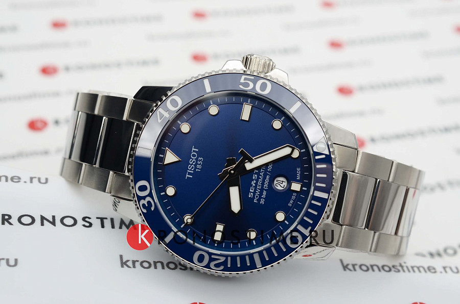 Часы Tissot Seastar 1000 Powermatic 80 T120.407.11.041.03 — механические, Швейцария, мужские