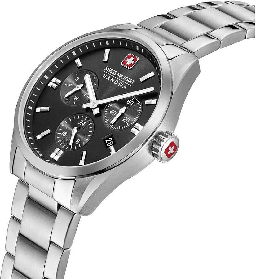 Часы Swiss Military Hanowa Roadrunner SMWGK0005601 — черный, металл сталь