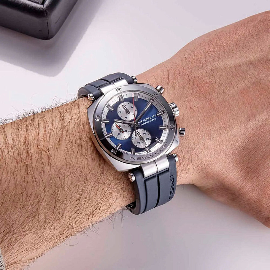 Часы Herbelin Newport Heritage 35664AP25CB — каучук, мужские