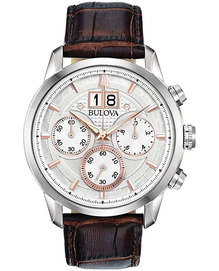 Часы Bulova Sutton 96B309 — мужские, серебристый