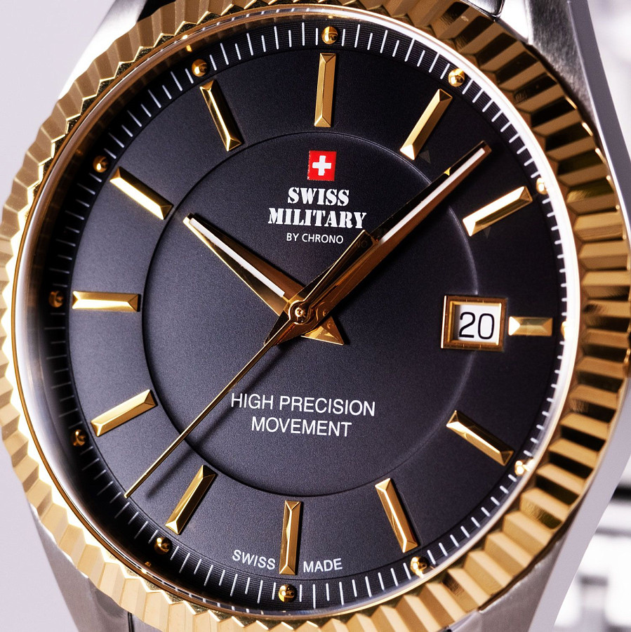 Часы Swiss Military by Chrono Сверхточные SM34065.04 — металл сталь, Швейцария