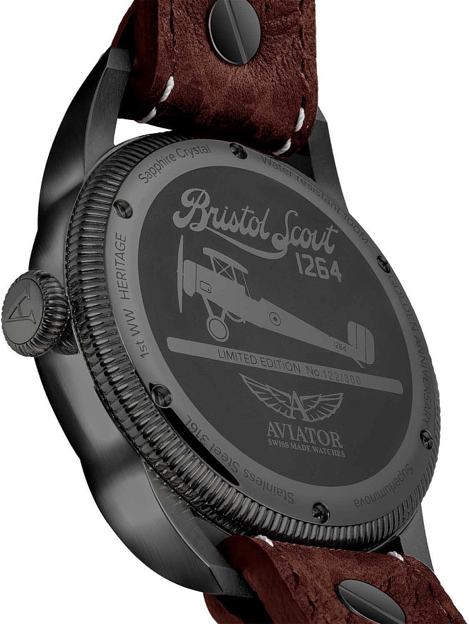 Часы Aviator Bristol Scout V.3.18.5.162.4 — металл сталь, Швейцария