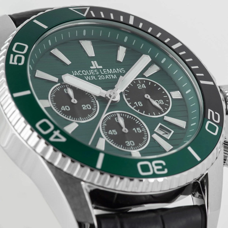 Часы Jacques Lemans Liverpool Diver 1-2206C — кожа + силикон, мужские