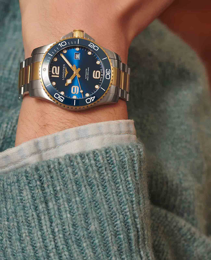 Часы Longines HydroConquest L3.782.3.96.7 — мужские, нержавеющая сталь с pvd-покрытием