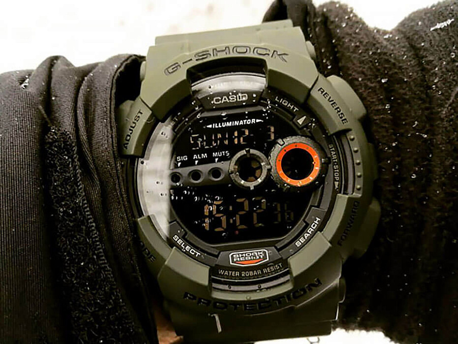 Часы Casio G-Shock GD-100MS-3 — черный, пластик