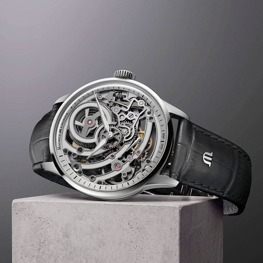 Часы Maurice Lacroix 1975 Master Skeleton 758108-S1S12-001-3 — кожаный, мужские