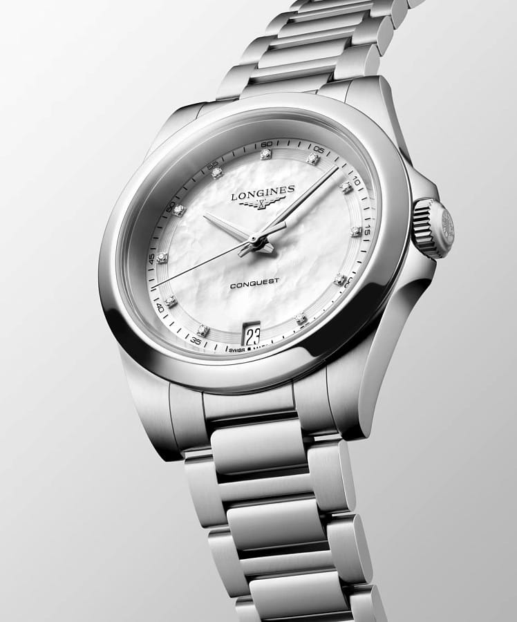 Часы Longines Conquest 34 mm L3.460.4.87.6 — нержавеющая сталь, женские