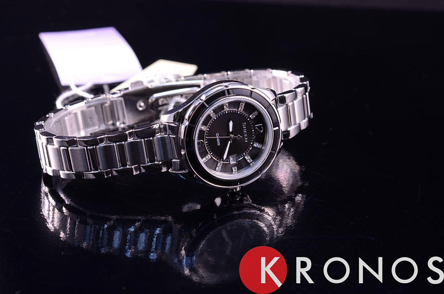 Часы Casio Sheen SHE-4045D-1A — кварцевые, металл сталь