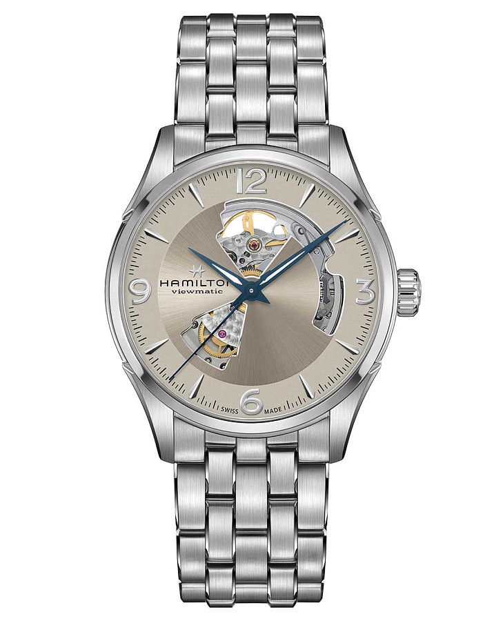 Часы Hamilton Jazzmaster Open Heart Auto H32705121 — мужские, антрацитовый