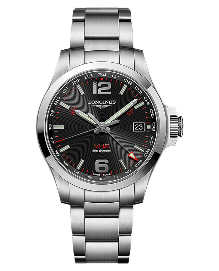 Часы Longines Conquest V.H.P. L3.718.4.56.6 — мужские, черный