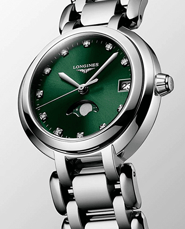 Часы Longines PrimaLuna L8.115.4.67.6 — зеленый, сталь металл