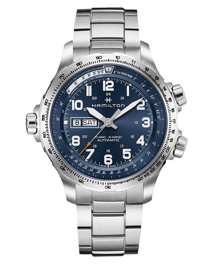 Часы Hamilton Khaki Aviation X Wind Day Date Auto H77765141 — мужские, синий