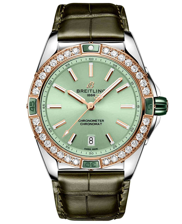 Часы Breitling Super Chronomat Automatic 38 U17356531L1P1 — женские, зеленый
