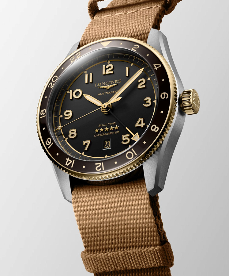 Часы Longines Spirit L3.812.5.53.9 — тканевый, мужские