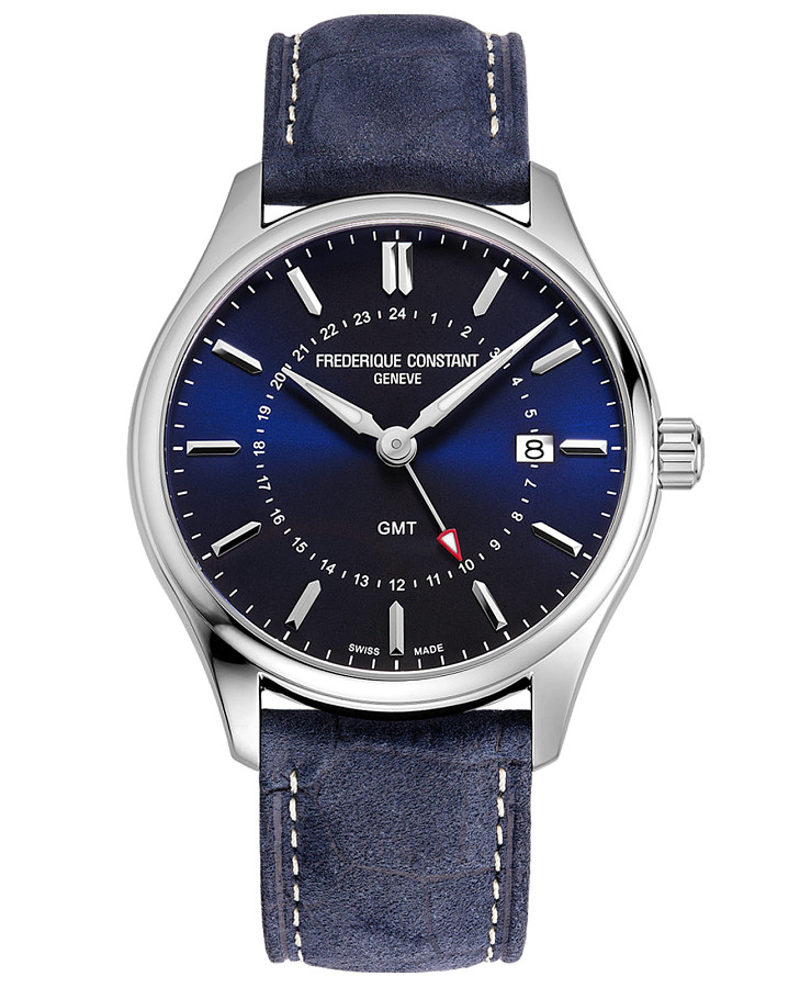 Часы Frederique Constant Classics Quartz GMT FC-252NS5B6 — мужские, синий