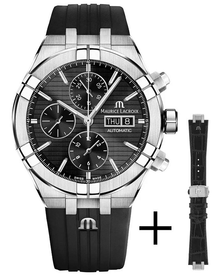 Часы Maurice Lacroix Aikon Automatic Chronograph AI6038-SS00B-330-2 — мужские, черный