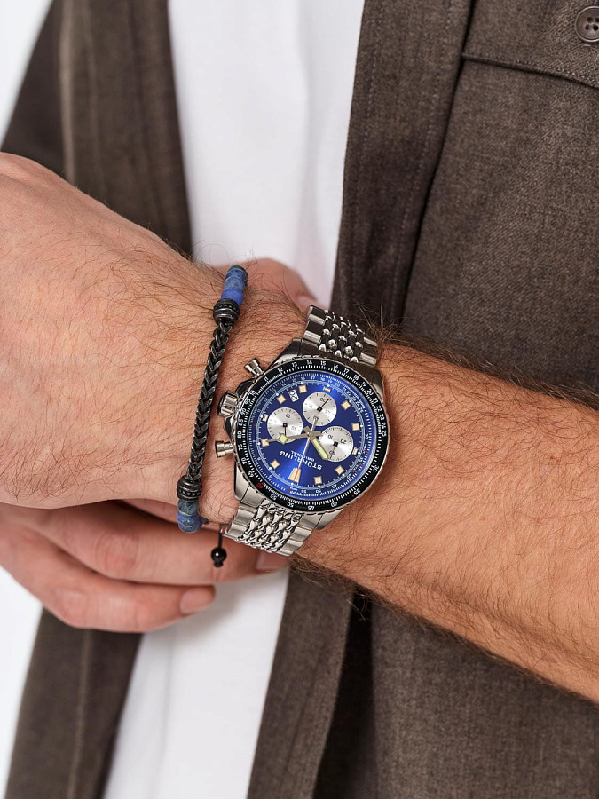 Часы Stuhrling Monaco 1010.03 — кварцевые, сталь металл