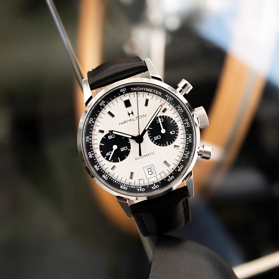 Часы Hamilton American Classic Intra-Matic Auto Chrono H38416711 — белый, сталь