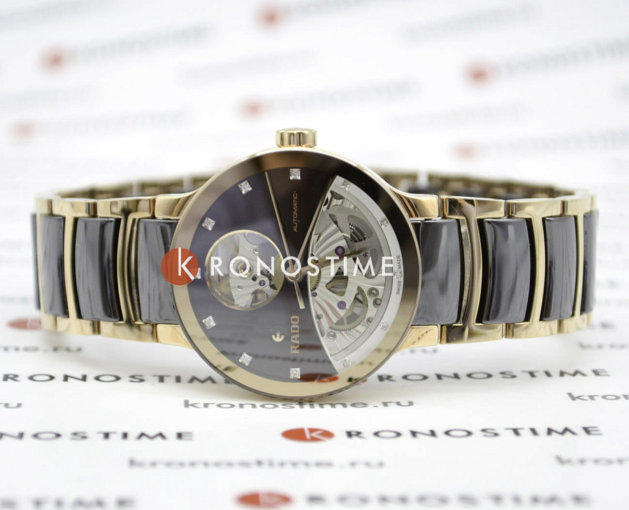 Часы Rado Centrix Automatic Diamonds Open Heart R30248712 — женские, сталь + pvd + керамика