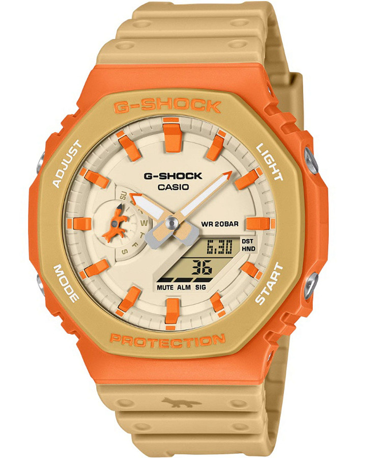 Часы Casio G-Shock x Maison Kitsune GA-2110MK-5A — мужские, бежевый