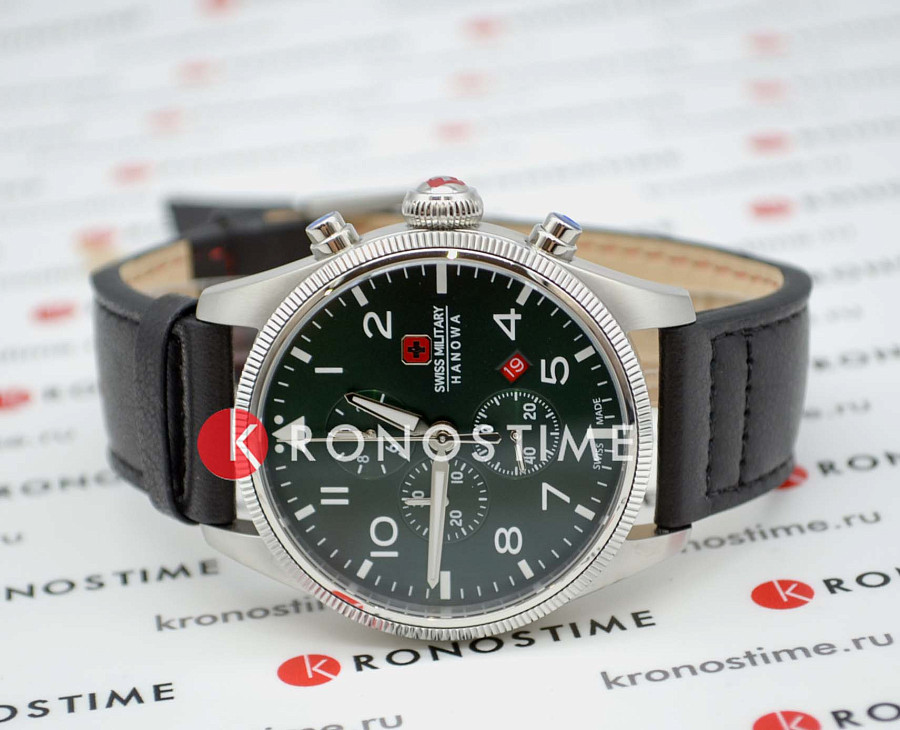 Часы Swiss Military Hanowa Thunderbolt Chrono SMWGC0000405 — кожаный, мужские