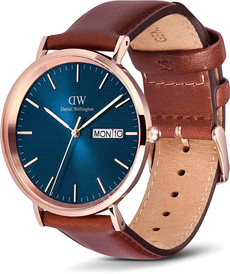 Часы Daniel Wellington Classic Day Display St Mawes Rose Gold Arctic DW00100830 — мужские, кожаный